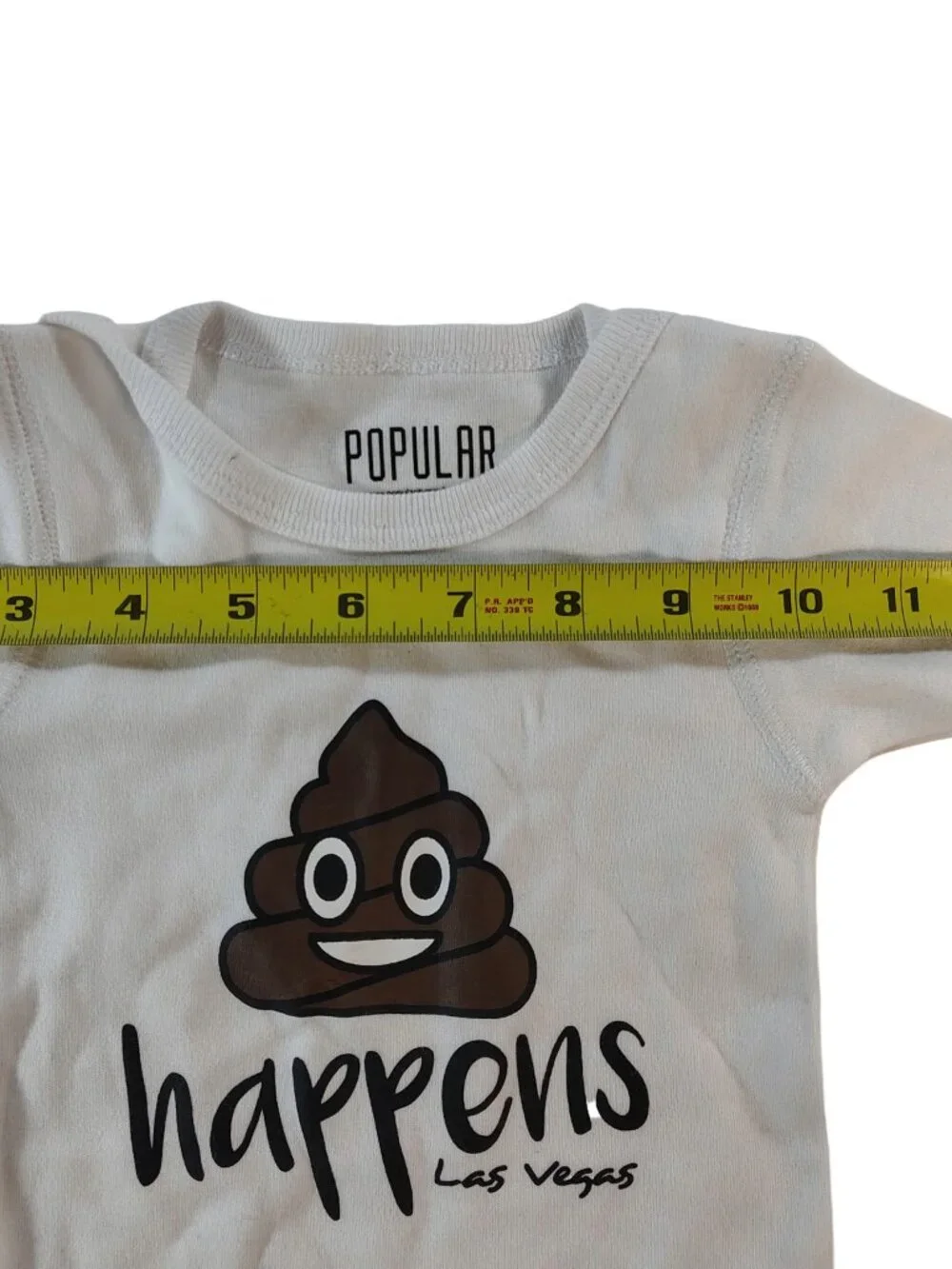 Baby's Unisex White Size 6M 💩 Happens Las Vegas Themed Bodysuit